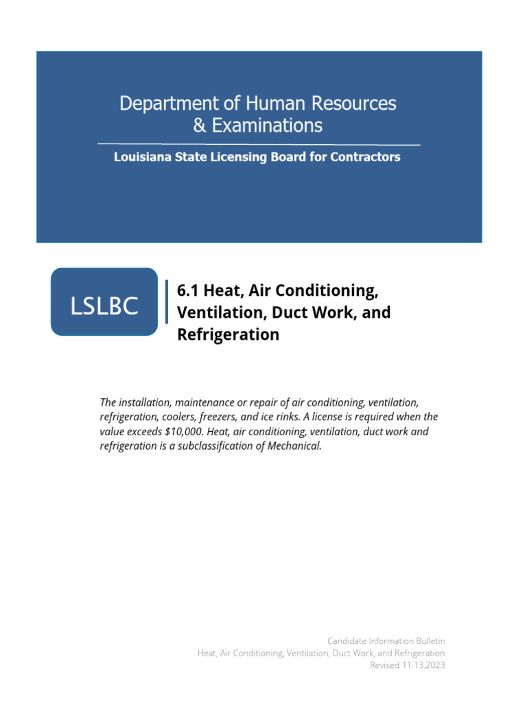 CIB for HVAC and Refrigeration Licensing | PDF | Air Conditioning ...