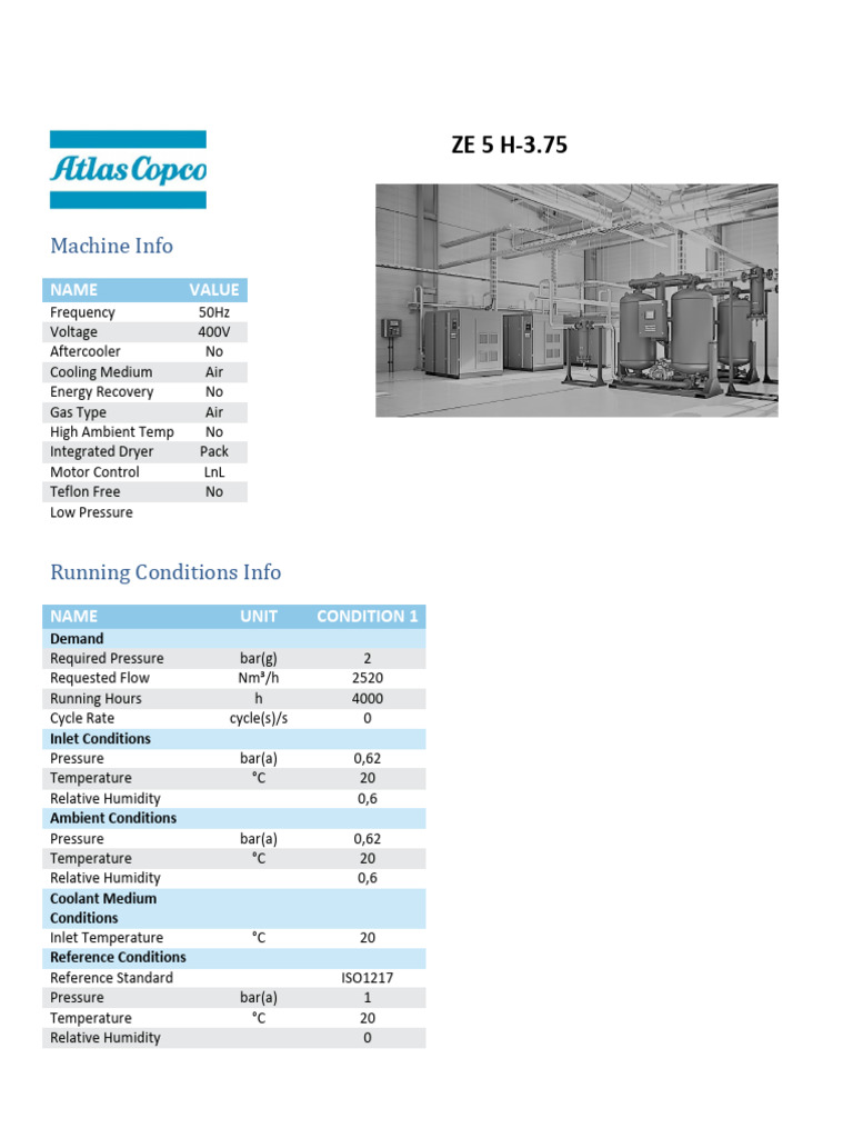 ZE 5 H-3.75 Compressor Specifications | PDF | Density | Energy Technology