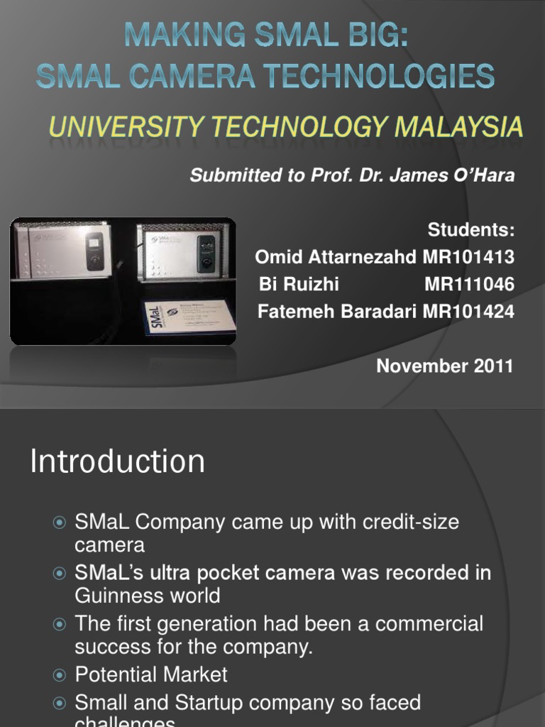 SMaL Camera Case Study Analysis | PDF | Employment | Camera