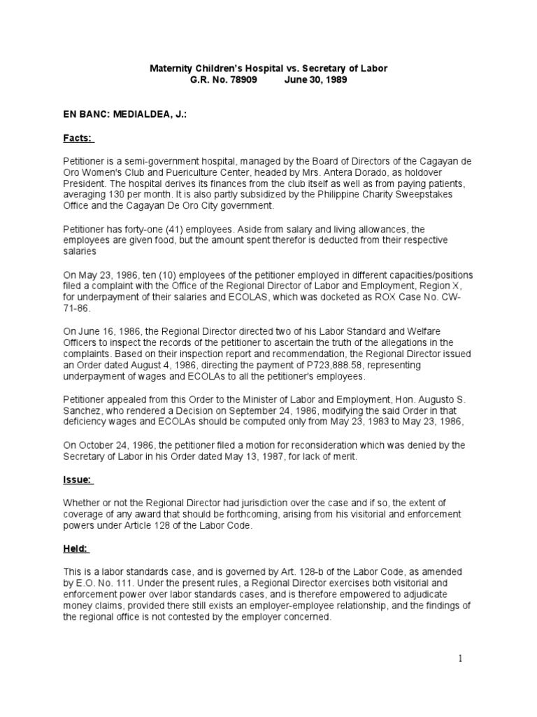 Part 1 Case Digest of Labor Standards | PDF | Employment | Crime & Violence