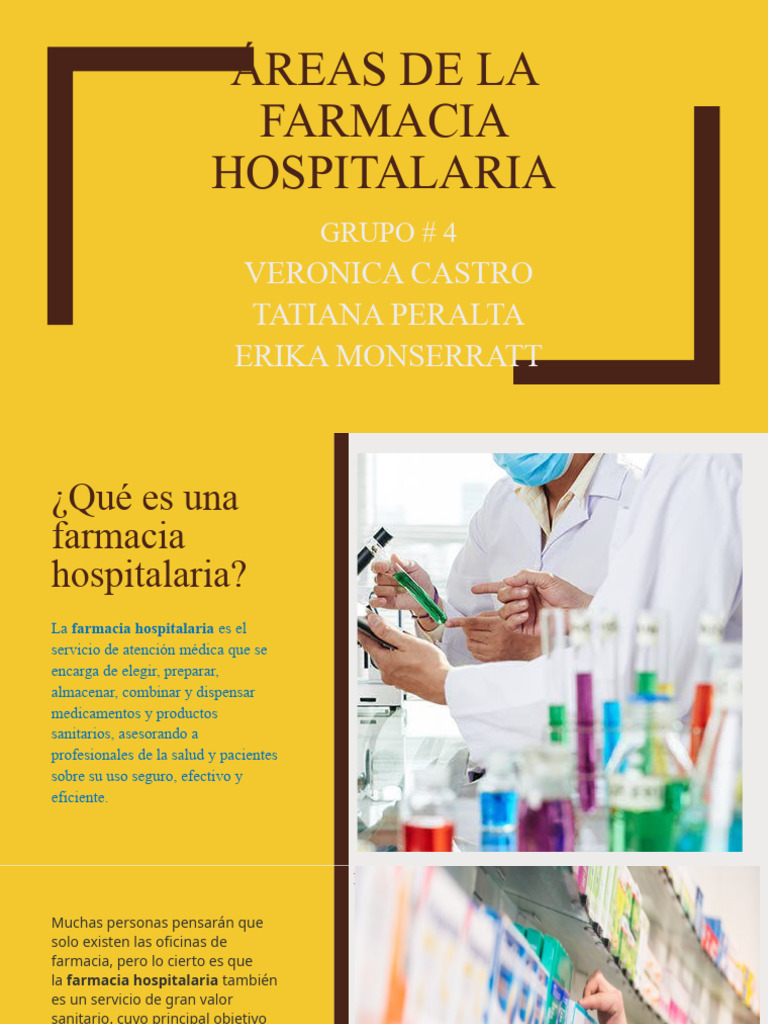 Áreas de Farmacia Hospitalaria | PDF | Farmacia | Farmacéutico