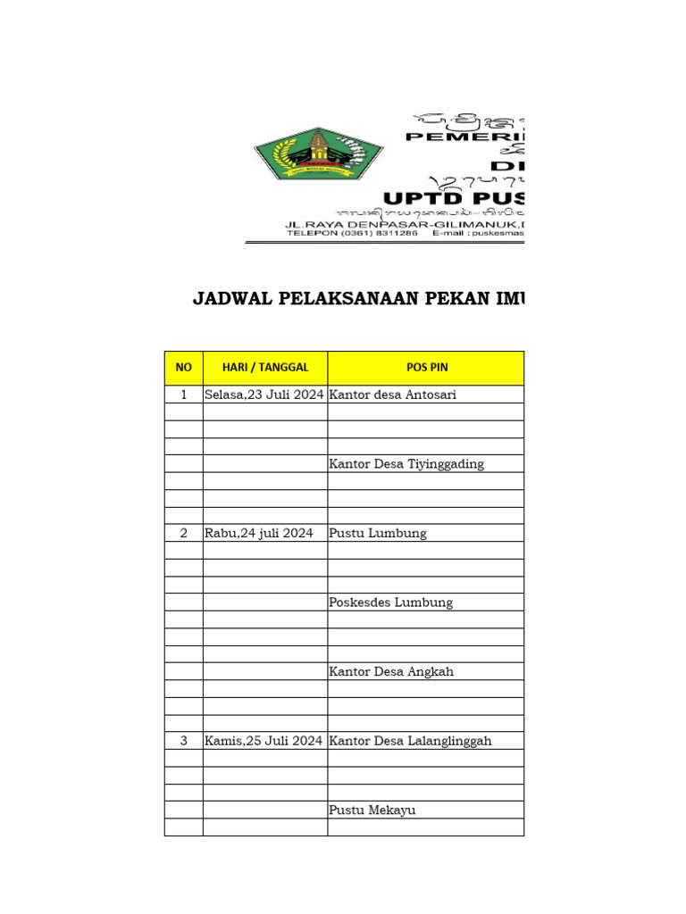 Jadwal Pin Juli 2024 Pdf Agama Spiritualitas