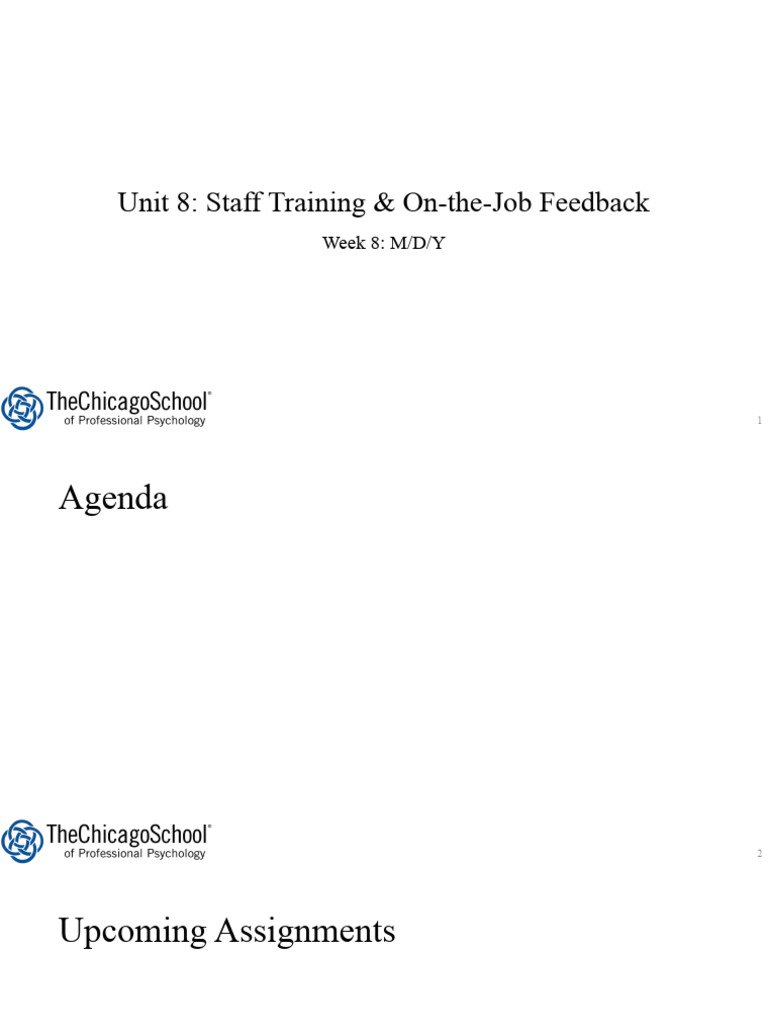 Unit 8 - Staff Training & on-The-Job Feedback | PDF | Social Psychology ...