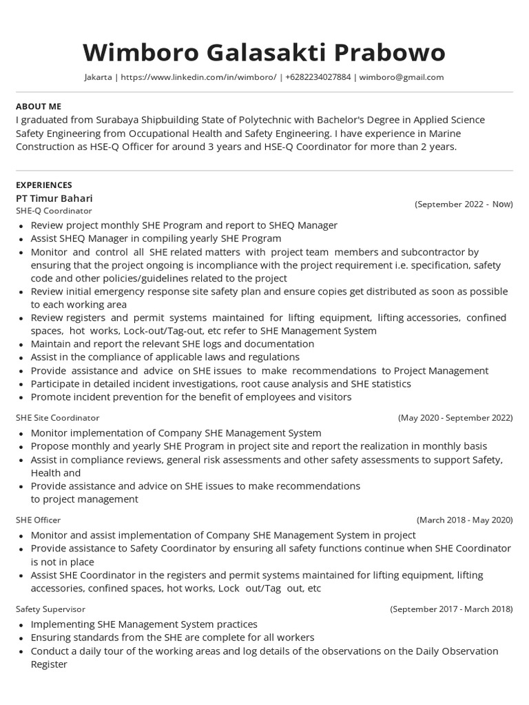 Job application document wimboro pdf safety regulatory compliance