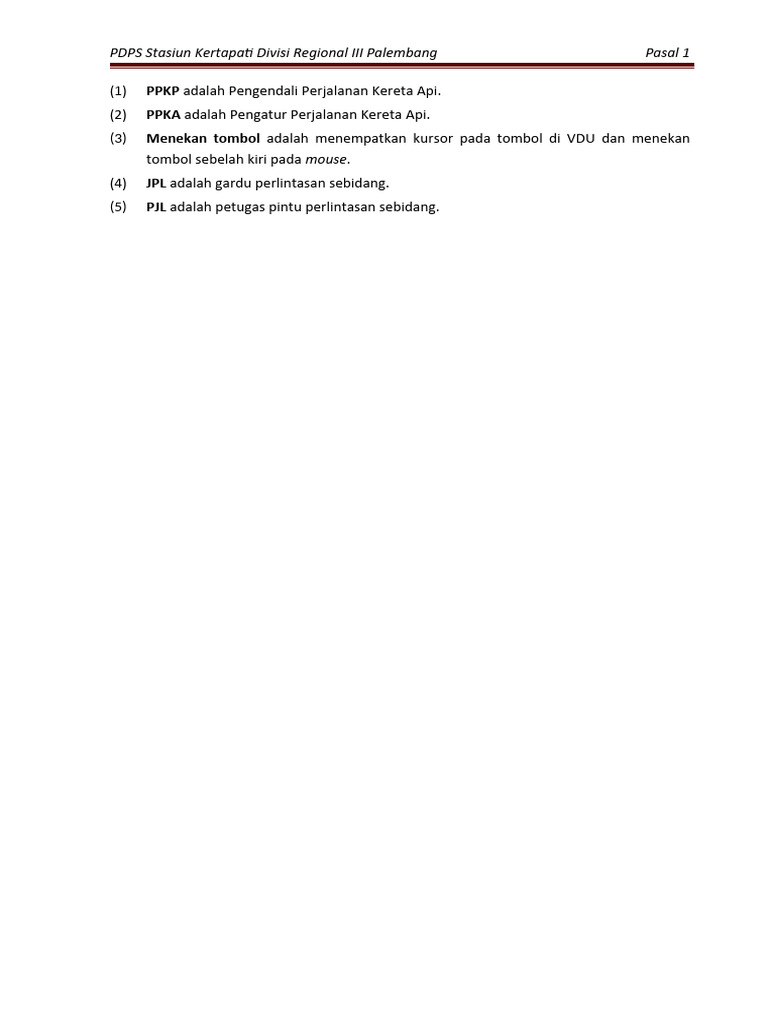 PPKP dan PPKA dalam Perjalanan Kereta | PDF
