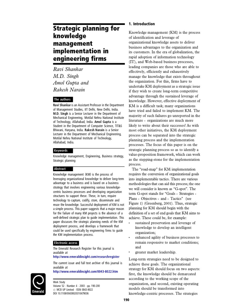 Workstudy KM | PDF | Knowledge Management | Supply Chain
