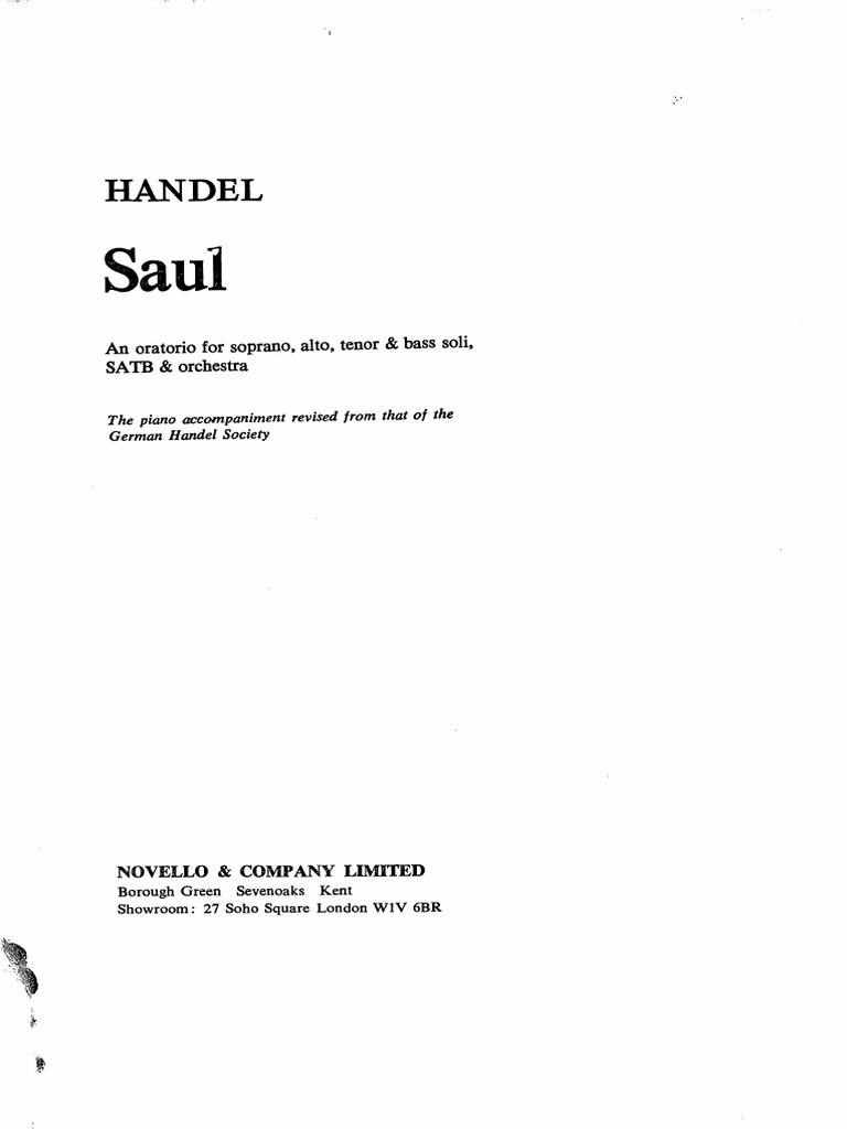 Handel - Saul (VS, Novello) | PDF