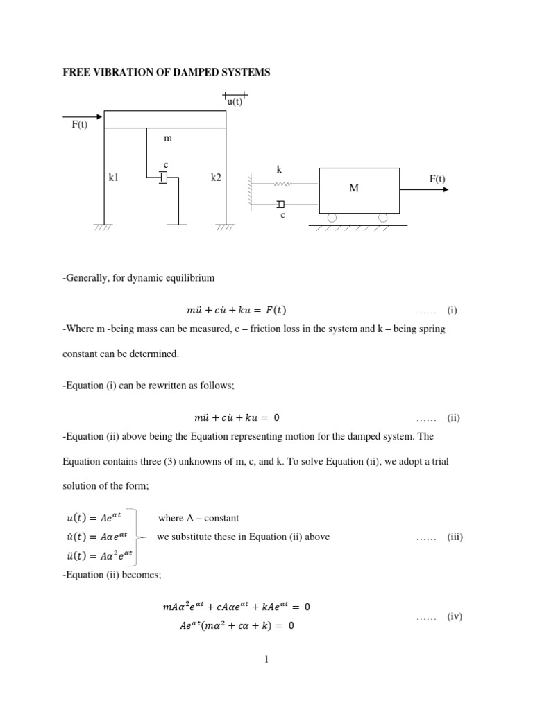 Damped System Vibration Analysis | PDF | Damping | Mathematical Objects