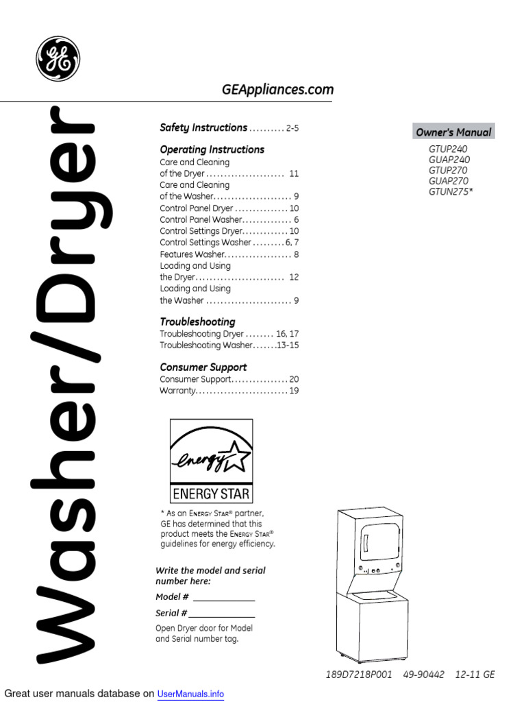 Centro de Lavado GE 41 Al Final | PDF | Washing Machine | Clothes Dryer