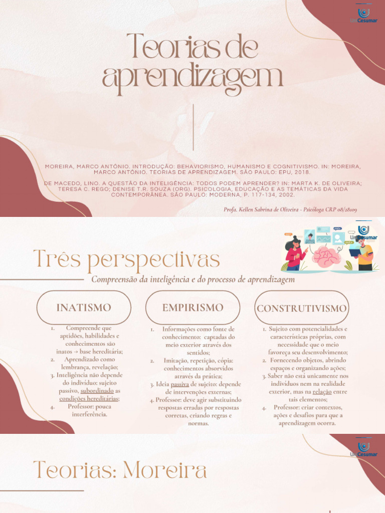 Teorias de Aprendizagem Moreira e Macedo | PDF