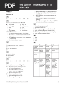 Empower Intermediate Student's Book Answer Key