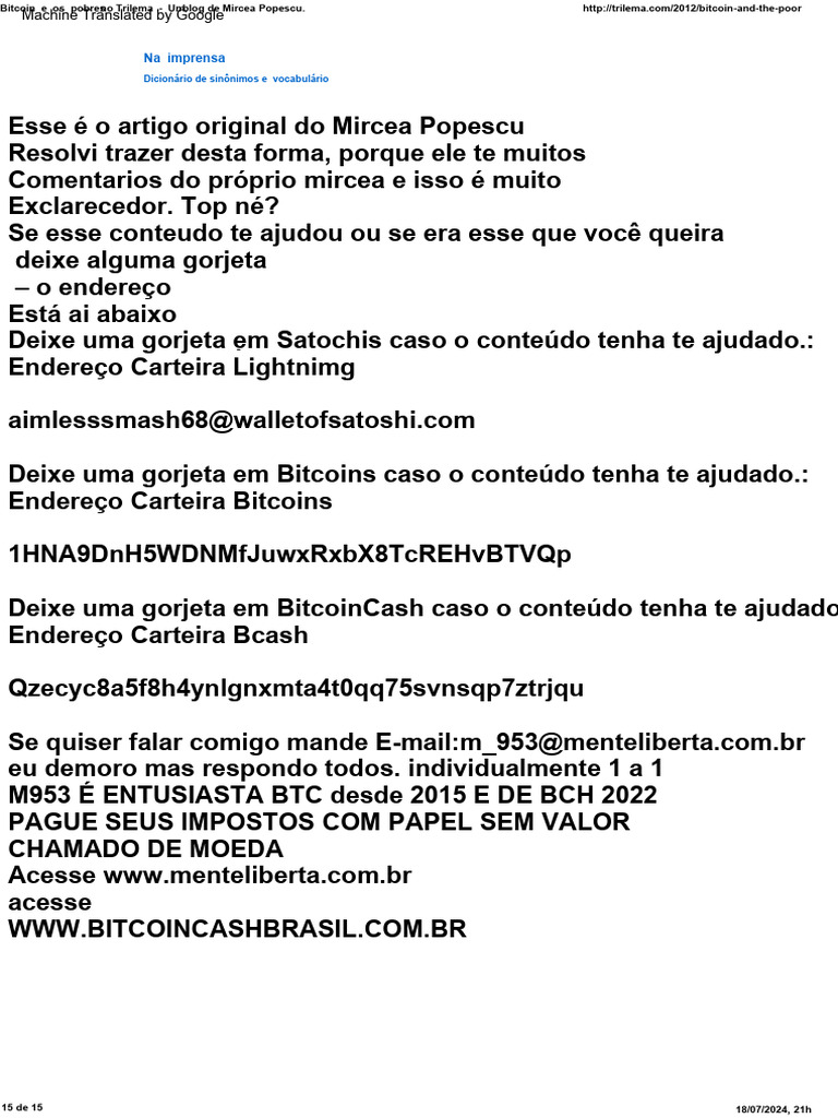 Crítica ao Bitcoin por Mircea Popescu | PDF | Bitcoin | Corporações