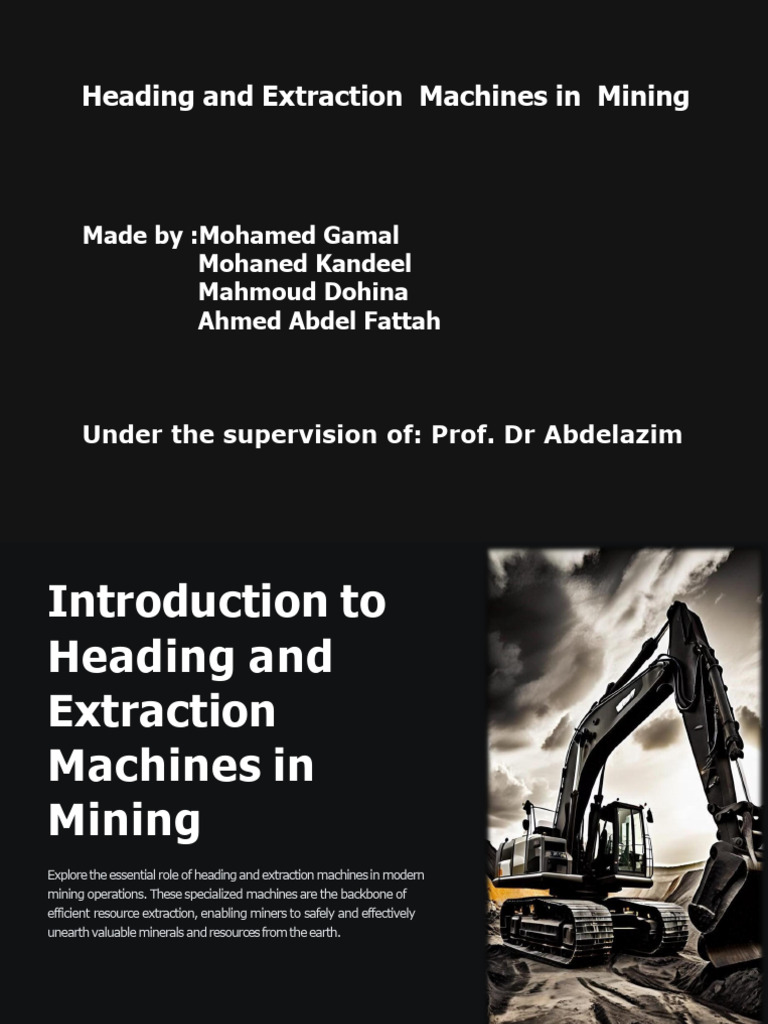 Introduction To Heading and Extraction Machines in Mining 1 | PDF ...