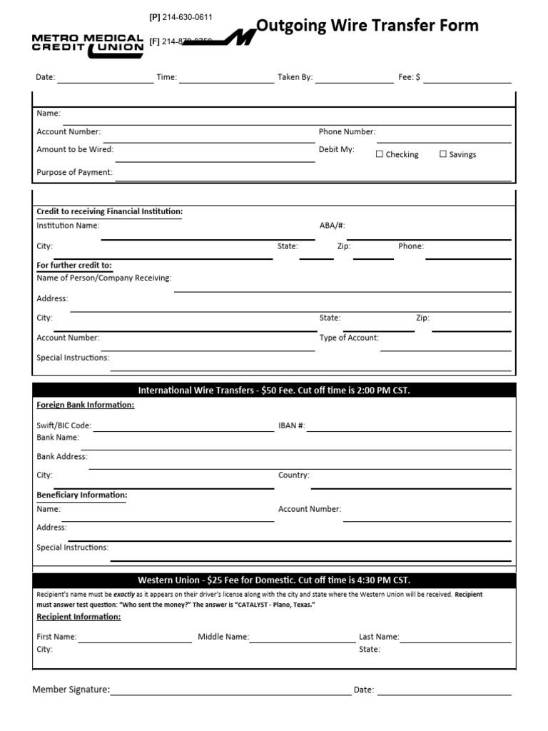 Wire Transfer Form 24 | PDF | Wire Transfer | Financial Technology