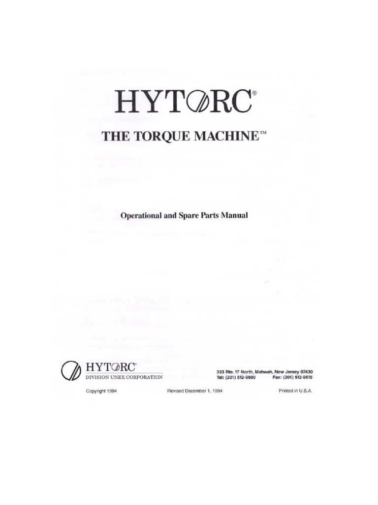 HYTORC Operating Manual
