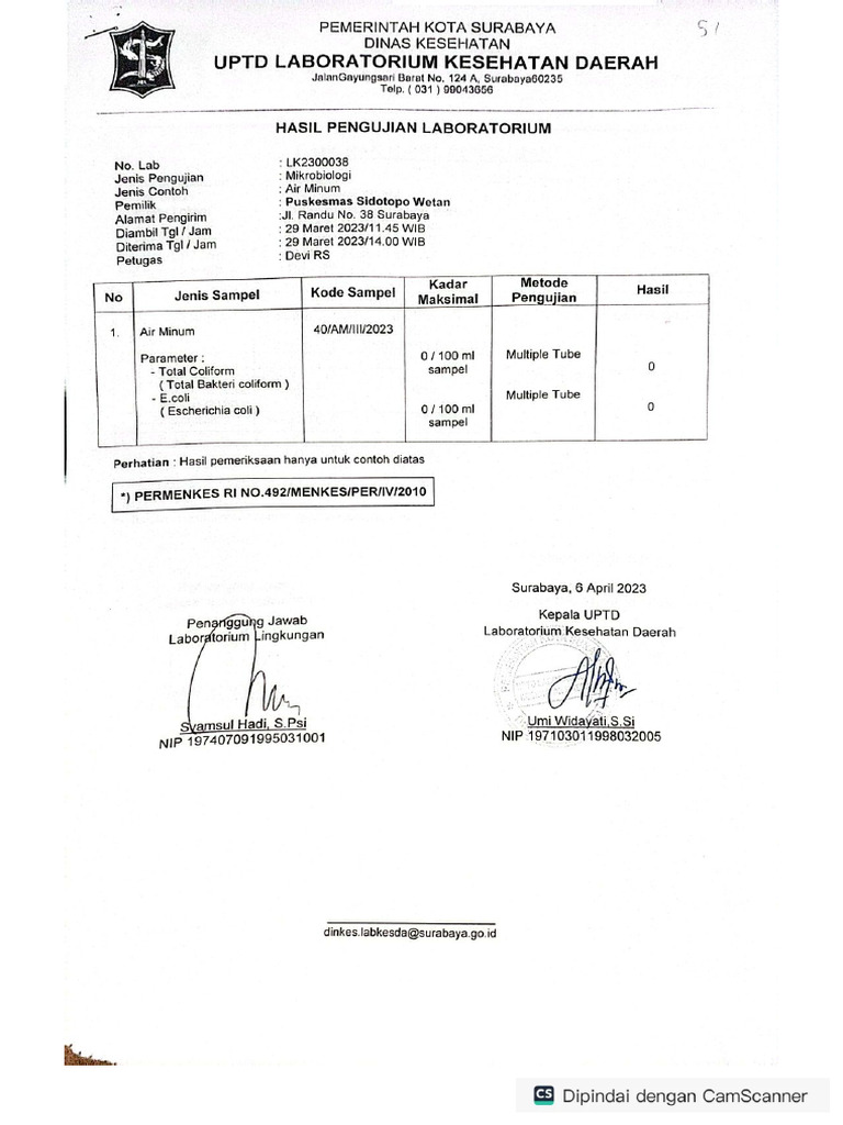 Pengujian Kualitas Air PDAM Semarang