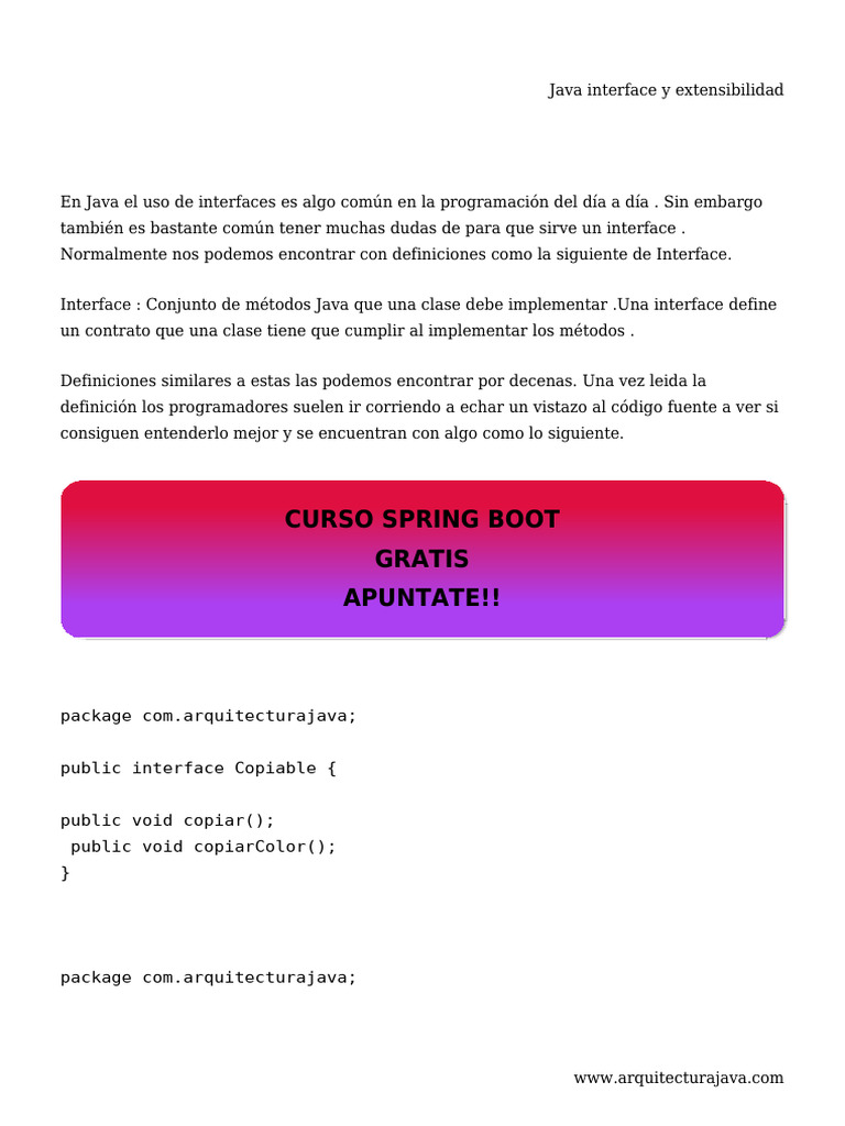 Java Interface y Extensibilidad | PDF | Java (lenguaje de programación ...
