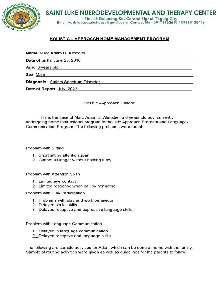 Holistic Home Management for Autism | PDF | Attention | Communication