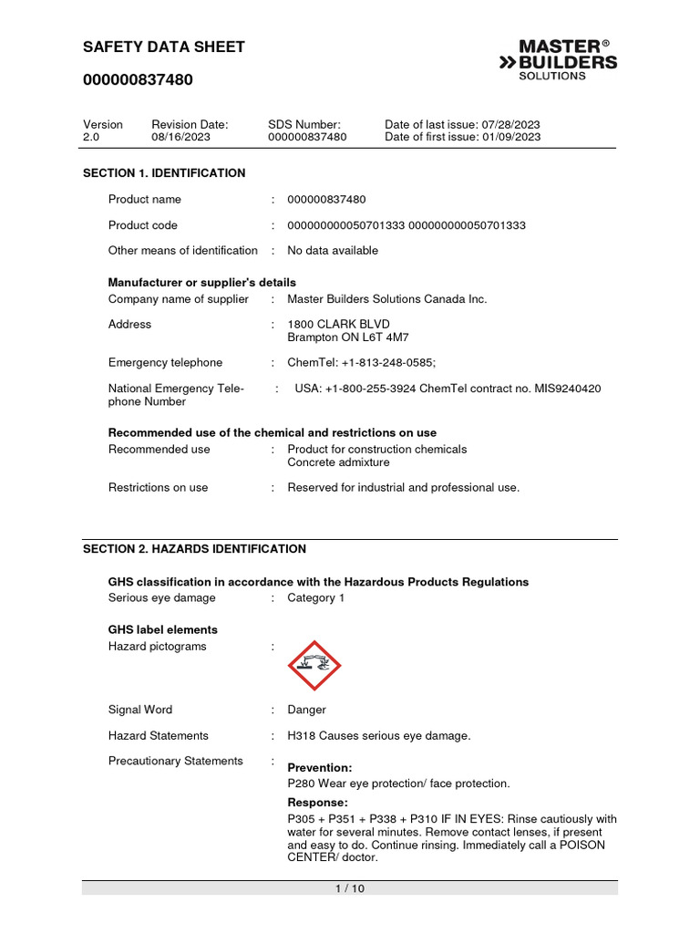 Master X Seed 55 Safety Data Sheet | PDF | Environmental Science | Safety