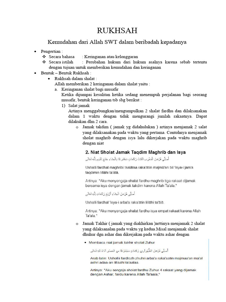 Rukhsah: Keringanan dalam Ibadah | PDF