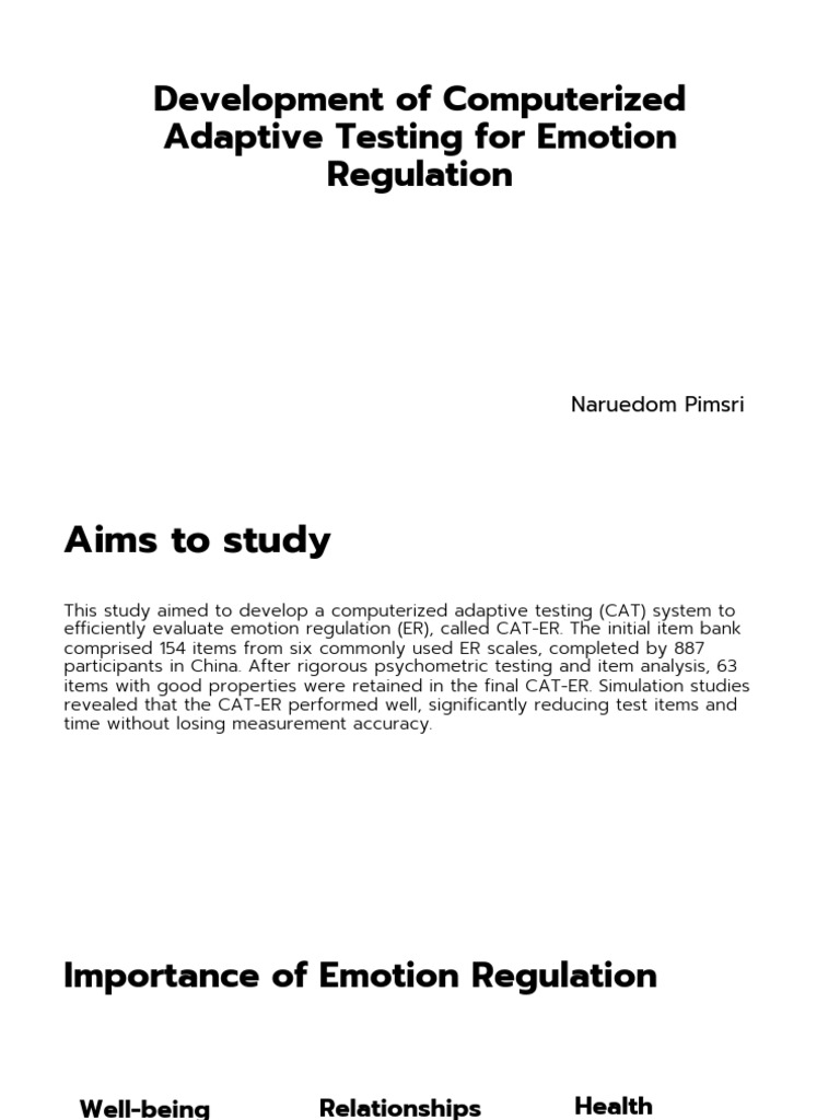 Development of Computerized Adaptive Testing for Emotion Regulation ...