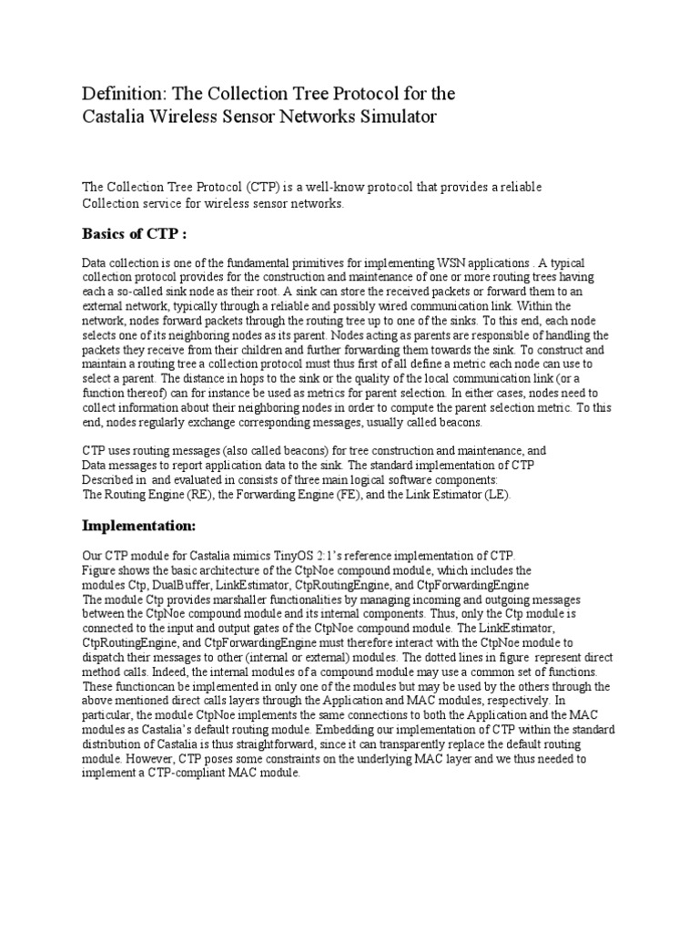 CTP | PDF | Routing | Communications Protocols