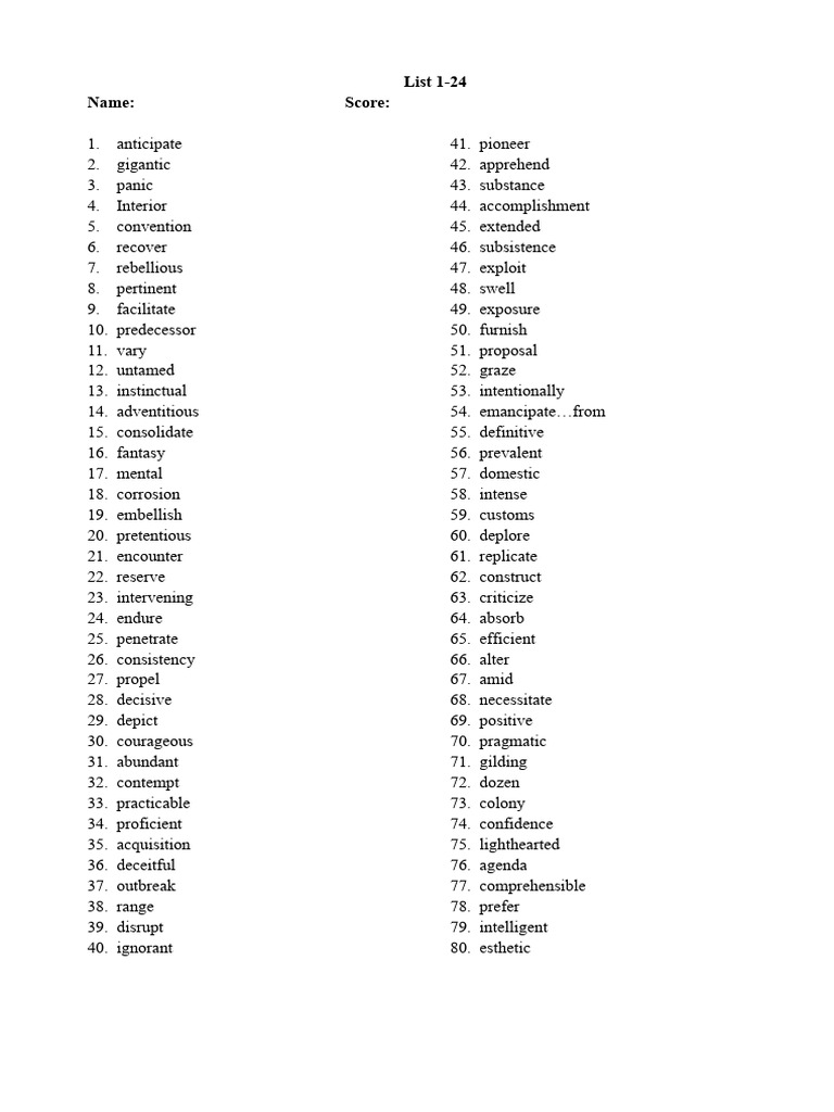 List 1-24 | PDF