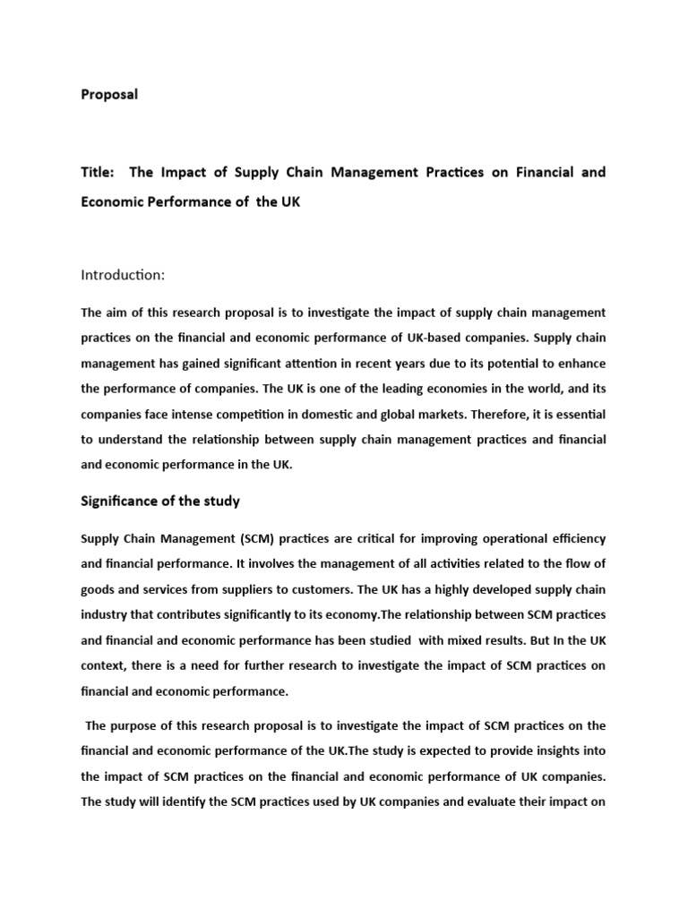 Uk Proposal | PDF | Supply Chain Management | Supply Chain