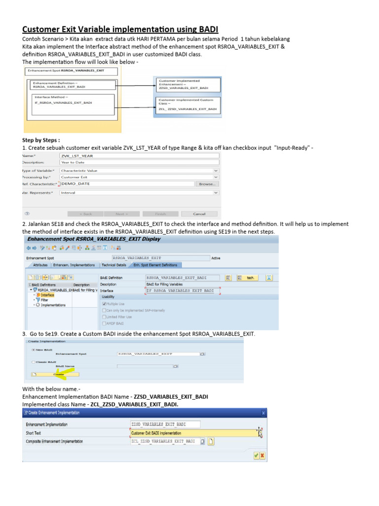 Implementing Customer Exit Variable BADI | PDF | Business | Finance ...