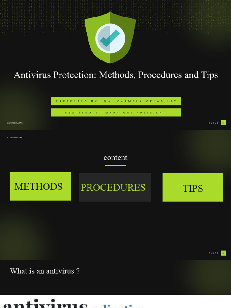 Antivirus Protection Methods and Tips | PDF | Computer Virus ...