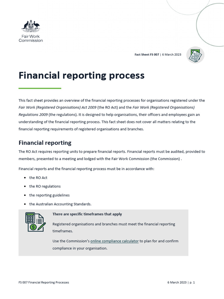 Fs007 Financial Reporting Process Fact Sheet | PDF | Financial ...