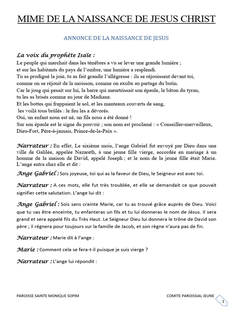 Mime de la Naissance de Jésus Christ | PDF | Rois mages | Saint Joseph