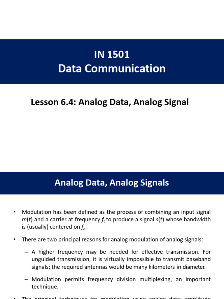 Analog Modulation Techniques Explained | PDF | Modulation | Frequency ...