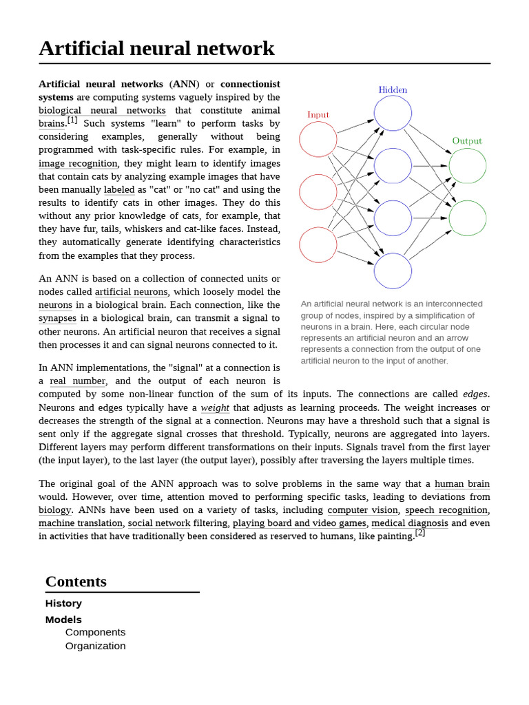 Overview of Artificial Neural Networks | PDF | Artificial Neural ...