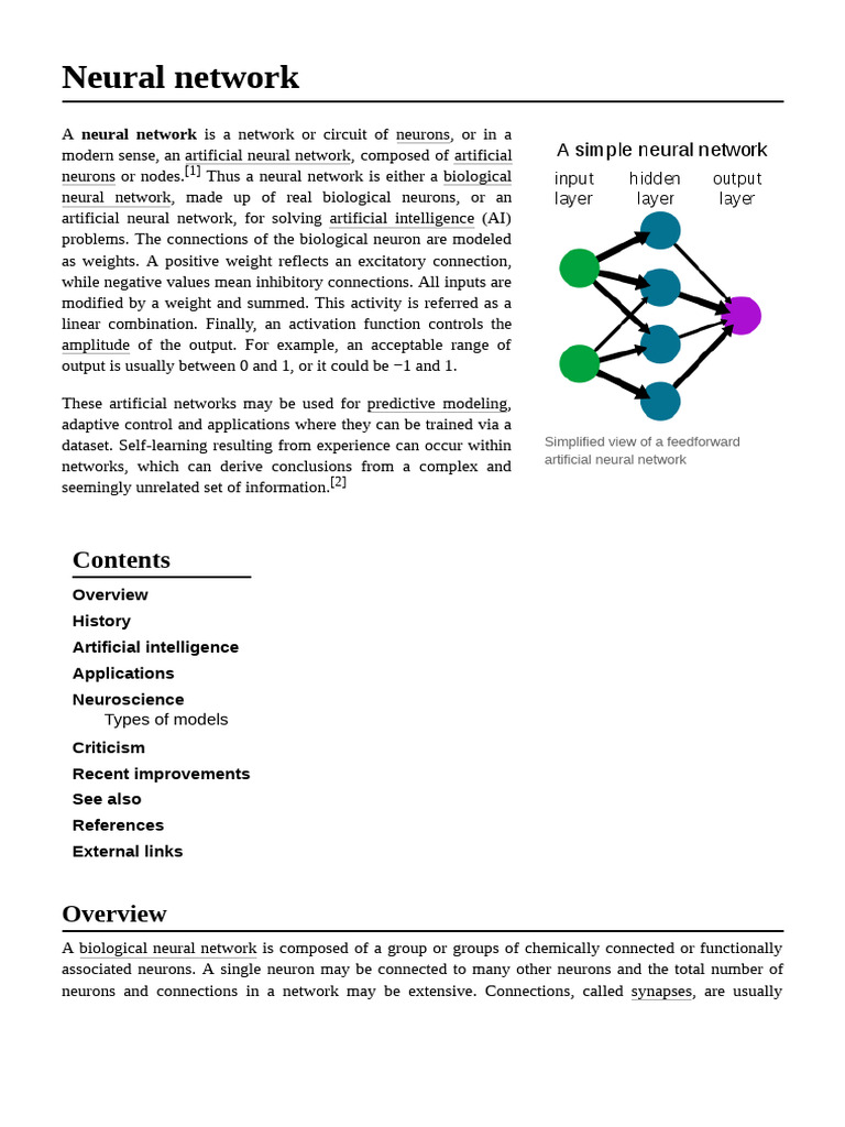 Neural_network | PDF | Artificial Neural Network | Cognitive Science
