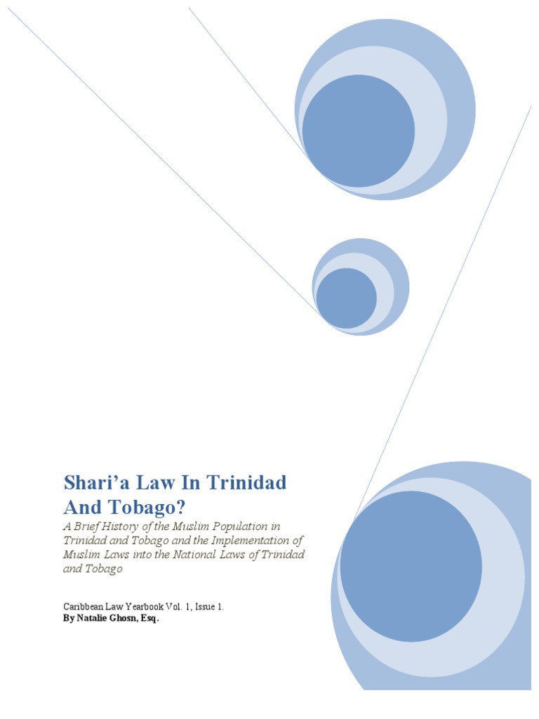 Shari'a Law in Trinidad and Tobago? | PDF | Convention On The ...