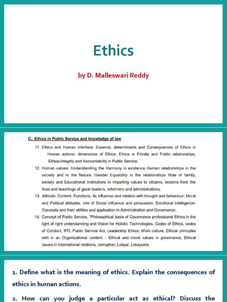 Ethics Comprehensive Pdf Attitude Psychology Emotional Intelligence