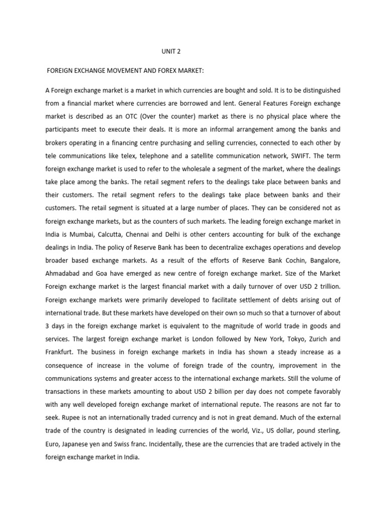 Foreign Exchange Movement and Forex Market (2) If Notes 2,3and 4 | PDF ...