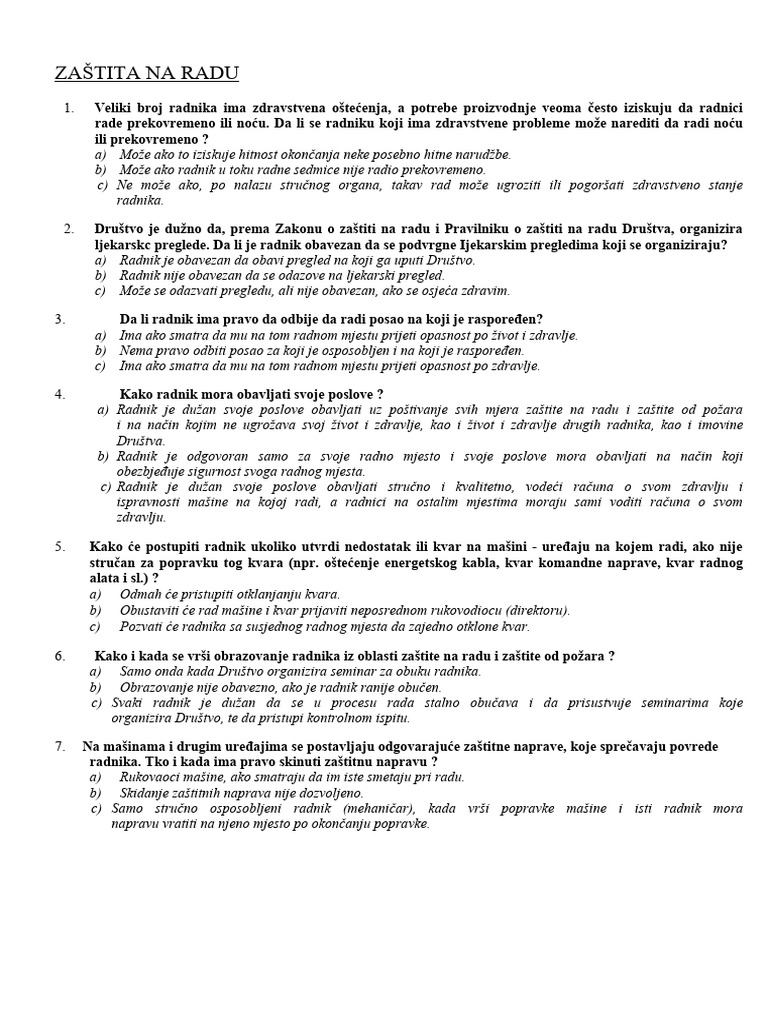 Test ZNR - ZOP Za Kamenolome | PDF