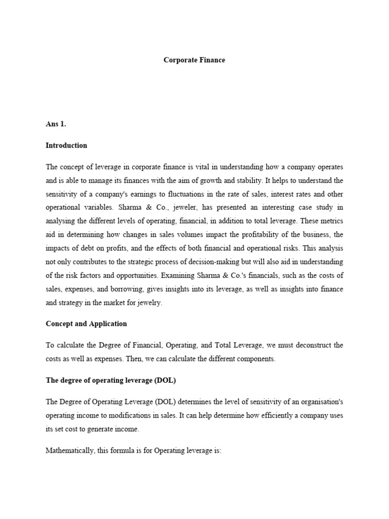 Corporate Finance Pdf Cost Of Living Net Present Value