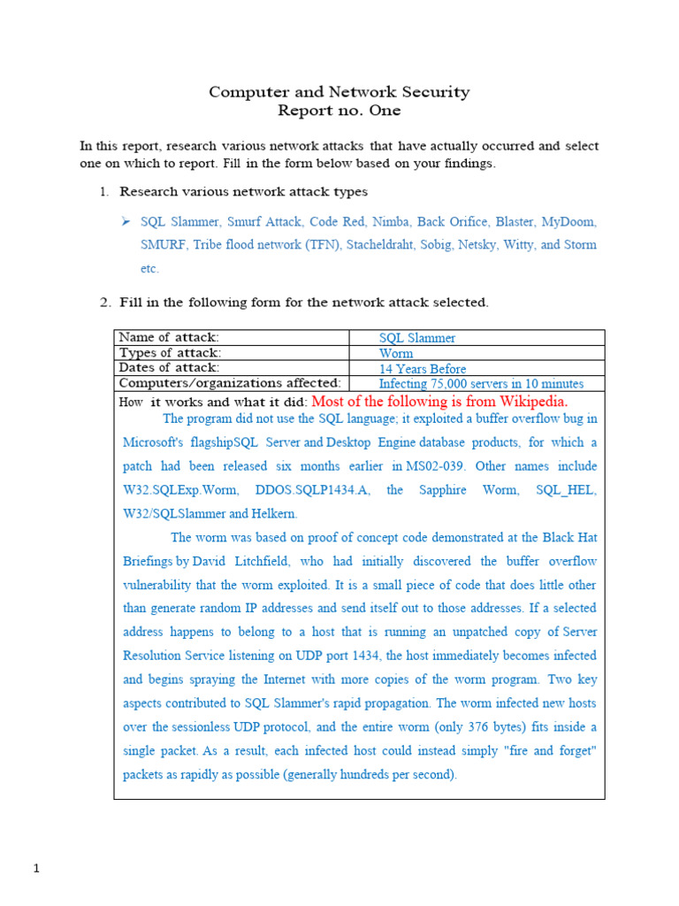 Types of Network Security Attacks | PDF | Computer Security Exploits ...