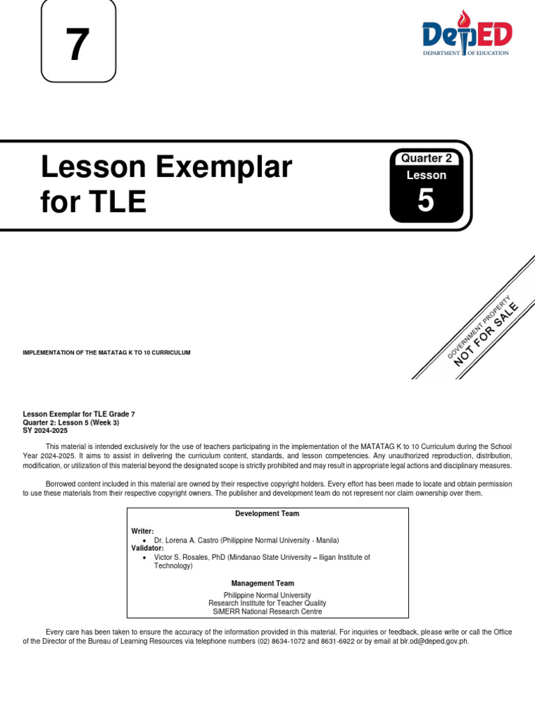 Q2 - LE - TLE 7 - Lesson 5 - Week 3 | PDF | Waste | Compost