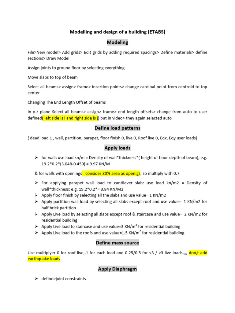 Modelling And Design Of A Building In Etabs Download Free Pdf