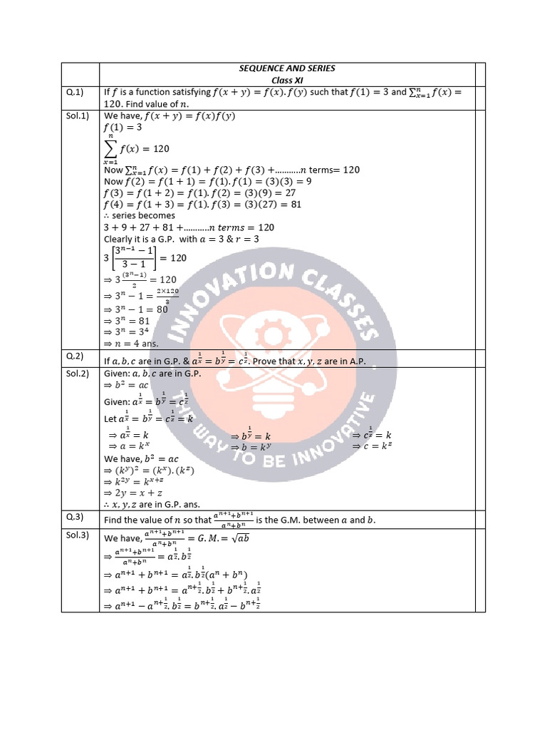 Sequence and Series Worksheet 2 | PDF | Mathematics | Mathematical Analysis