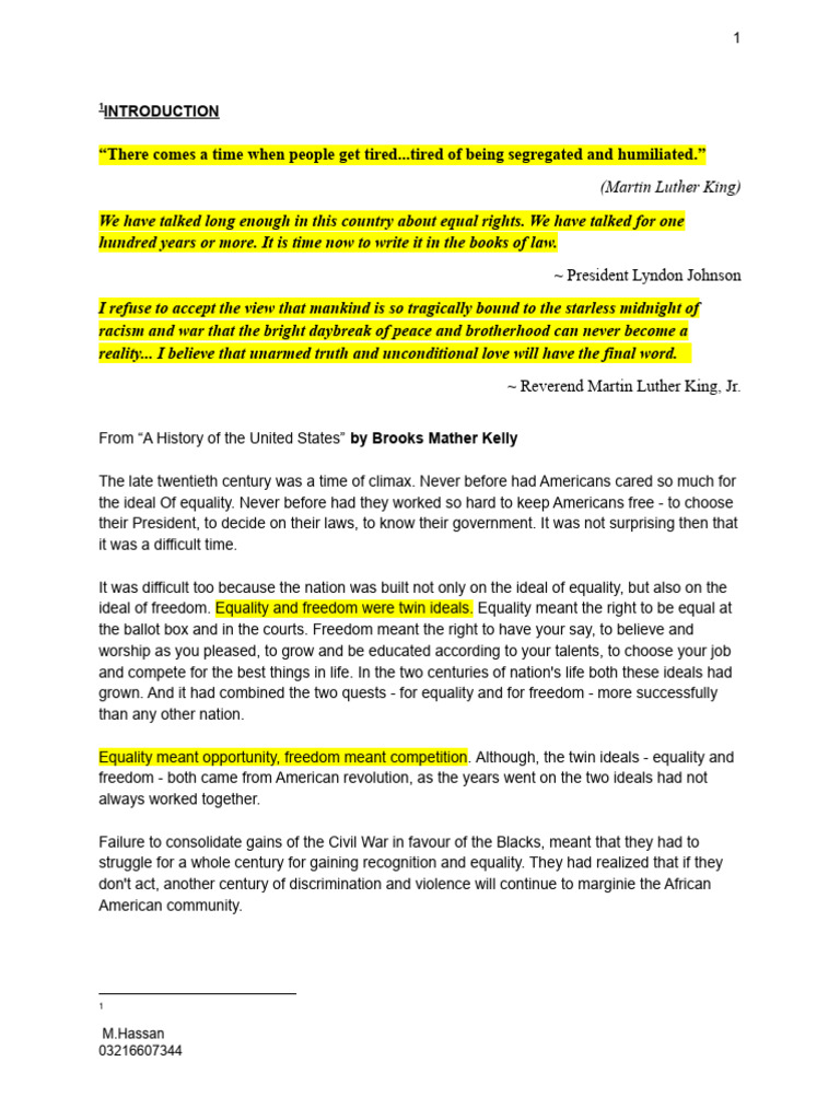 Civil Rights Outline Notes 2019 | PDF | Martin Luther King Jr. | Rosa Parks