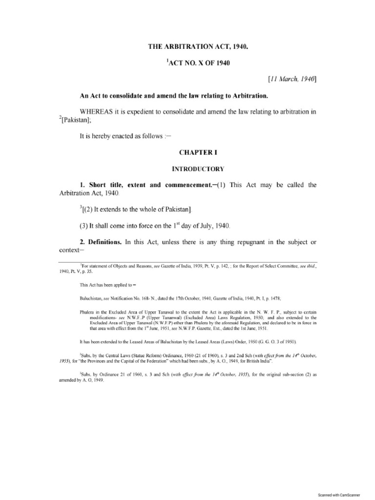 The arbitration act 1940 pdf
