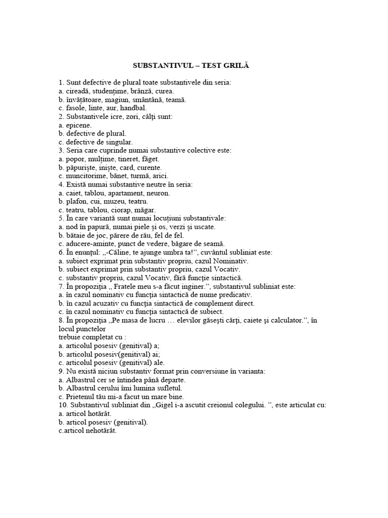 TESTE GRILA - PARTILE DE VORBIRE - 23 Iulie 2024 | PDF