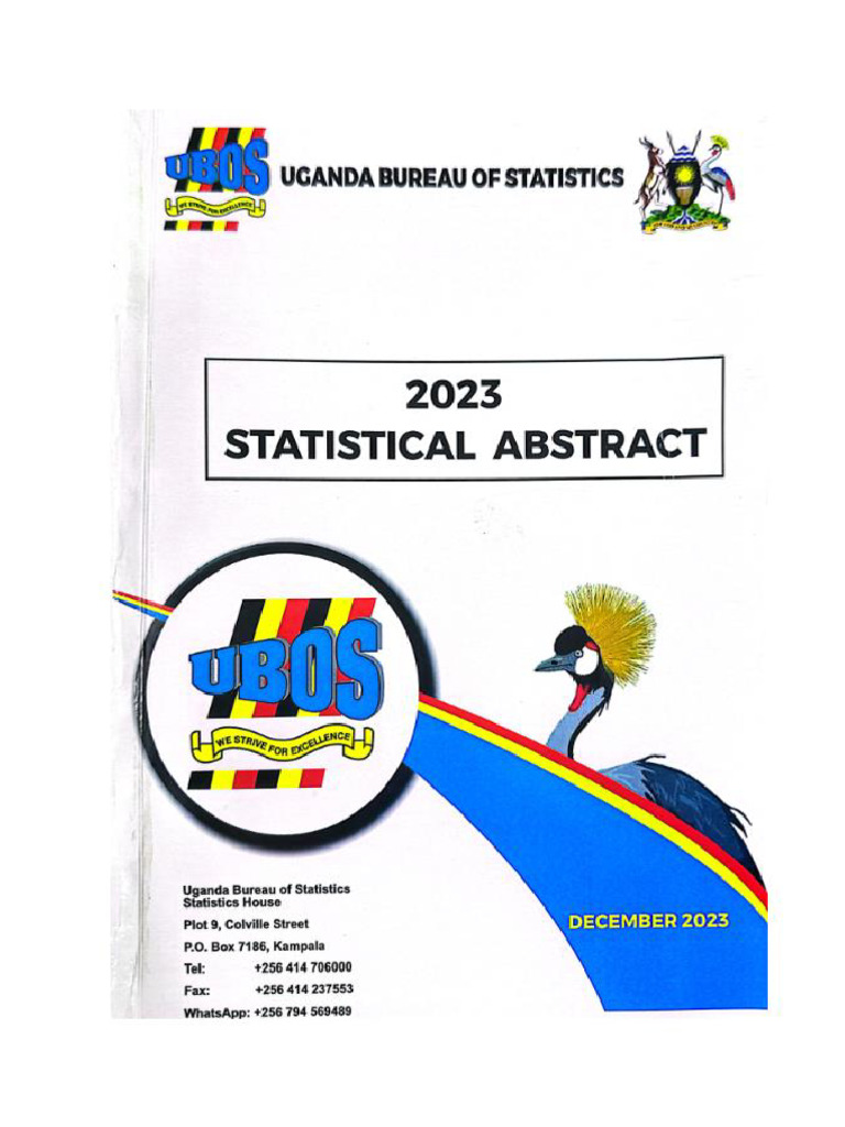 Uganda 2023 Statistical Abstract | PDF | Gross Domestic Product ...