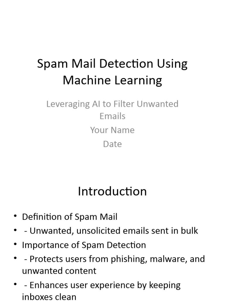 Spam Mail Detection Using Machine Learning | PDF | Machine Learning ...