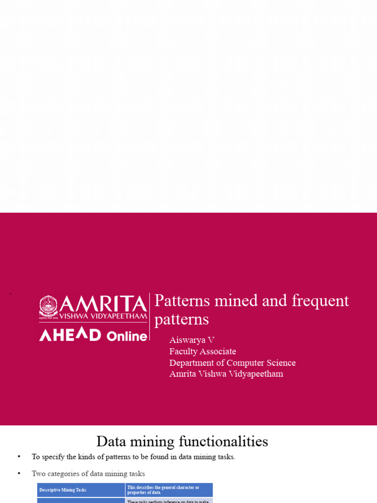 Types of Patterns in Data Mining | PDF | Statistical Classification ...
